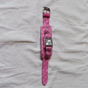 Guess pink monogram watch
